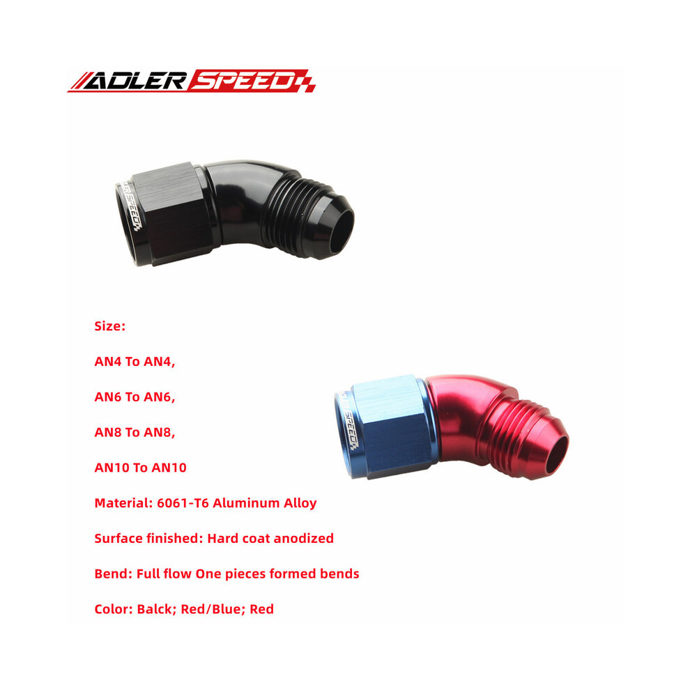An4 An6 An8 An10 45 Degree Female To Male Full Flow Adapter Fitting 9454443709647
