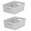 Curver 2x Grey 13L Curver Nestable Plastic Rattan Storage Basket 35.5x29.5cm 1