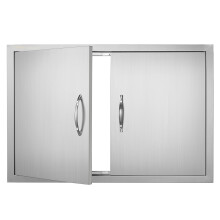 VEVOR Außenküche Doppeltür, 33B x 22H Zoll Flush Mount Edelstahl Vertikaltür mit Griffen, für BBQ Insel