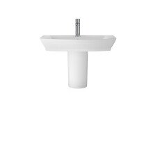 Spirit Square Ceramic Basin and Semi Pedestal, 550mm - Balterley