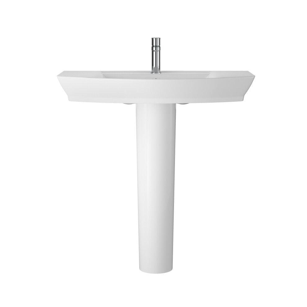 Spirit Ceramic Square Basin & Full Pedestal (Tap Not Included), 850mm - Balterley