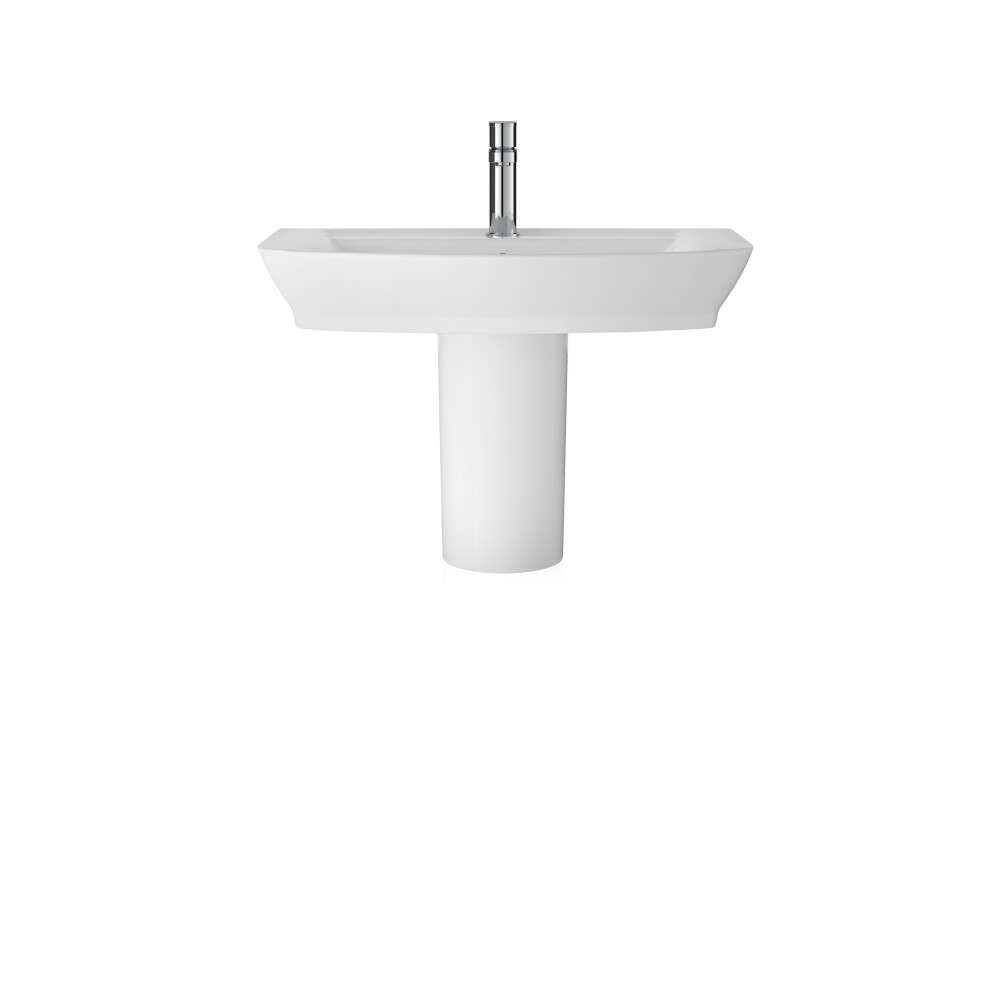Spirit Square Ceramic Basin and Semi Pedestal, 850mm - Balterley