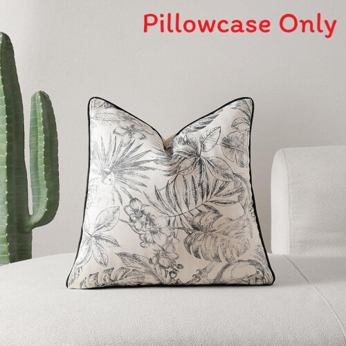 BlackWhite 45x45cm Only Pillowcase Chic Black And White Floral Throw Pillow Covers For Living Room And Bedroom