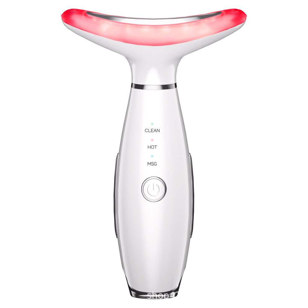 Chronus White Facial Massager,Neck Face Massager Tool,3 Modes Massage With Heat,Portable Beauty Instrument For Skin Care Women Gift(White)
