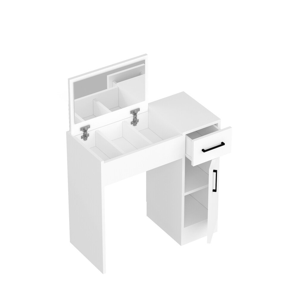 (White) Agnes Makeup Vanity Dressing Table with Mirror