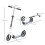 Homcom HOMCOM Kick Scooter Commuter Adjustable Height Wheels Foldable Aluminium White 9