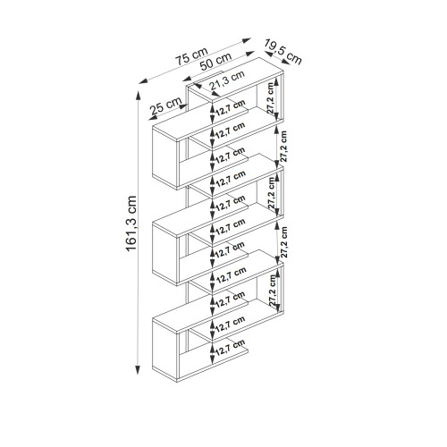 (White) Rozalin Floating Bookcase with Geometric Shelves 2