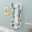 (White) Rozalin Floating Bookcase with Geometric Shelves 4