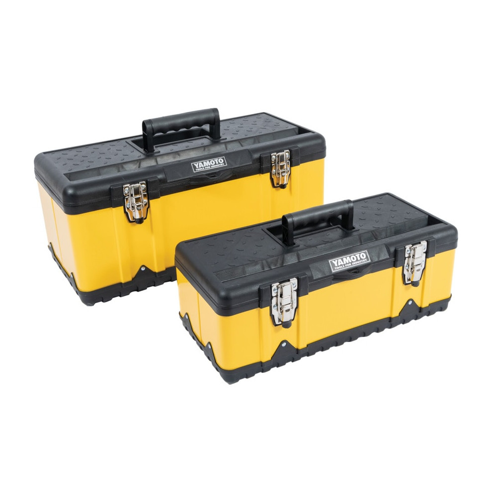 470mm & 582mm Yellow Metal Toolbox Set 2 Piece