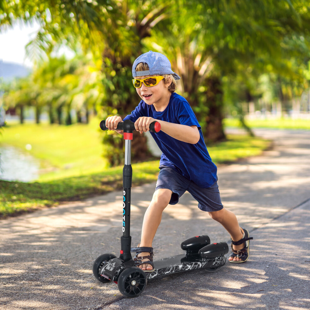 homcom-child-3-wheel-scooter-light-music-water-spray-rechargeable-3-6-yrs-black