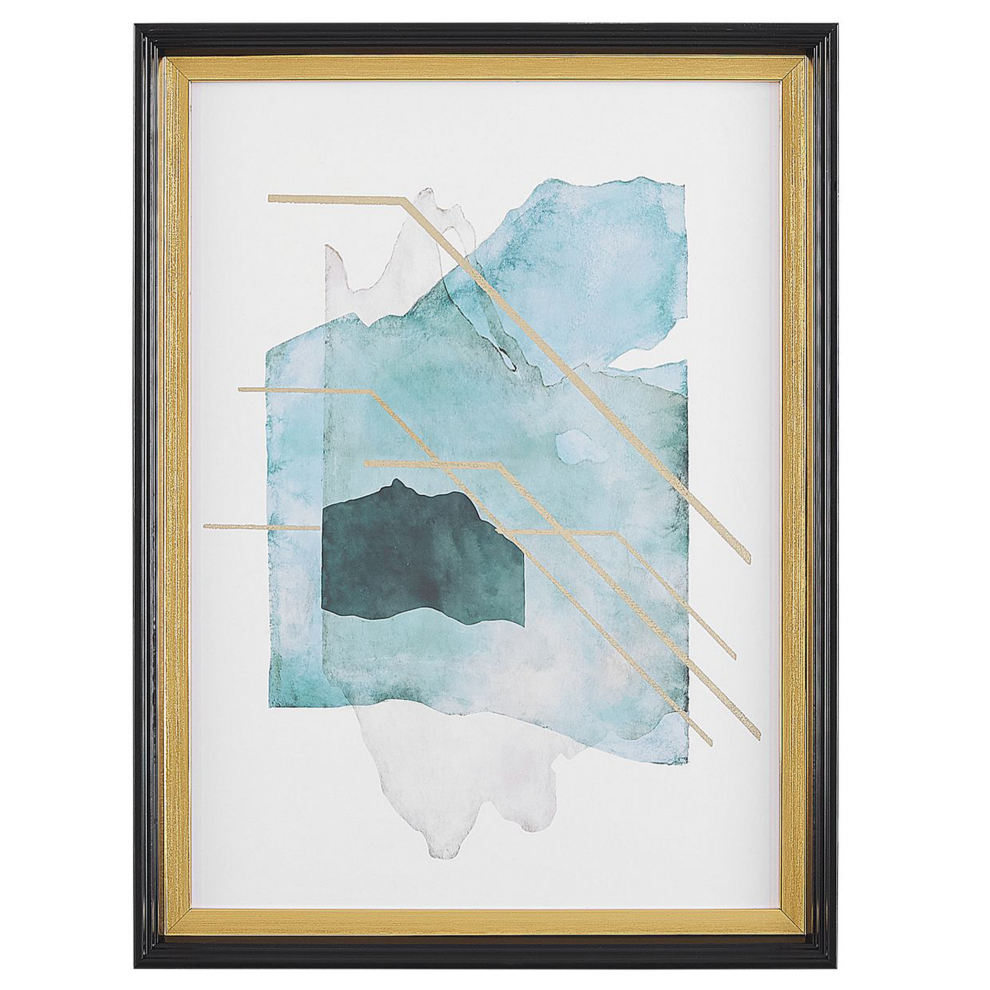 Framed Wall Print TOUBA Abstract Motif 30 x 40 cm Blue