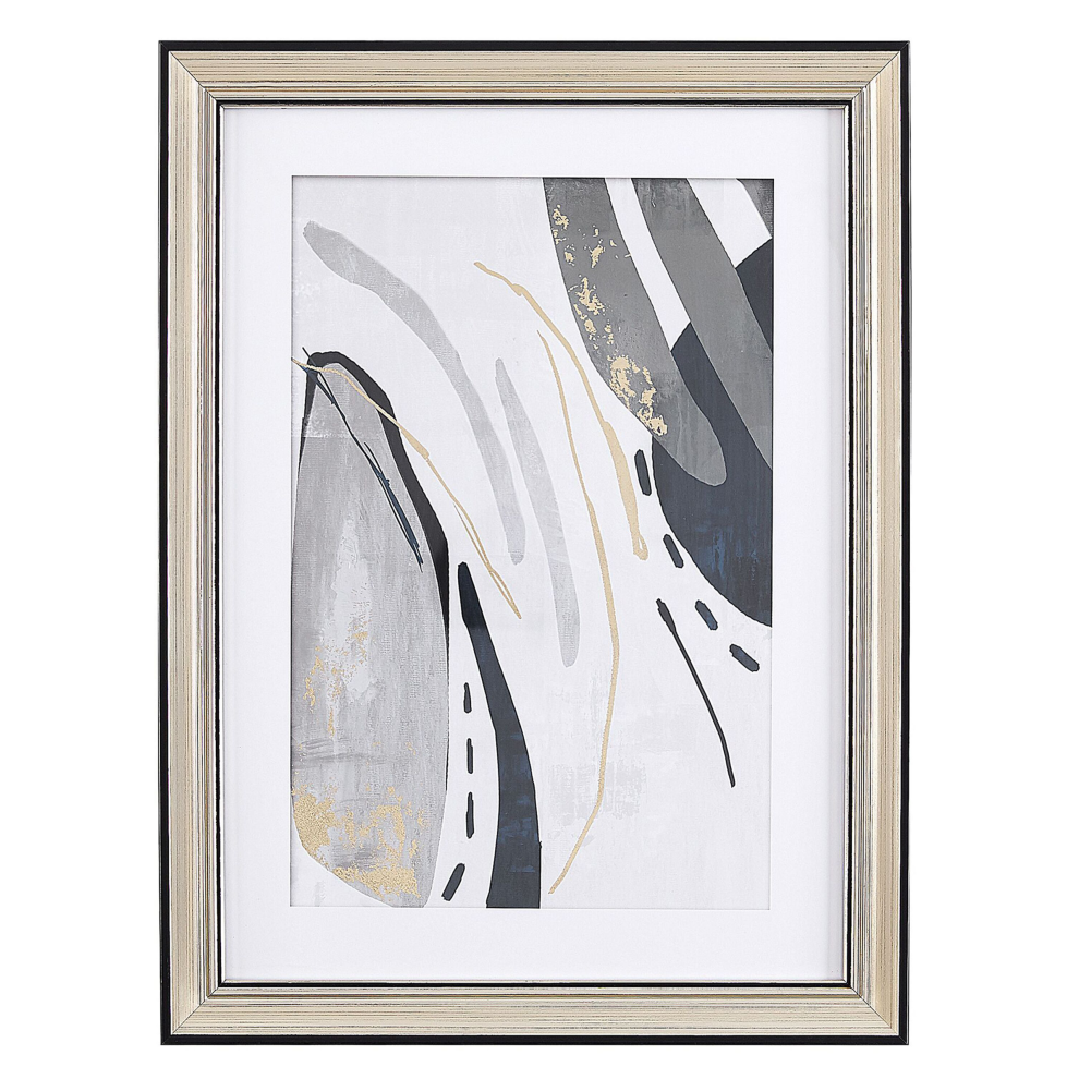 Framed Wall Print HIDMO Abstract Motif 30 x 40 cm Grey