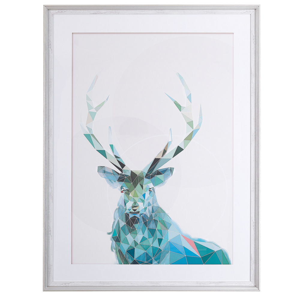 Framed Wall Print KAYES Animal Motif 60 x 80 cm Blue