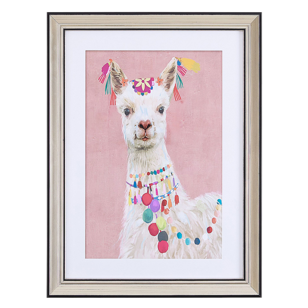 Framed Wall Print BALALA Animal Motif 30 x 40 cm Pink