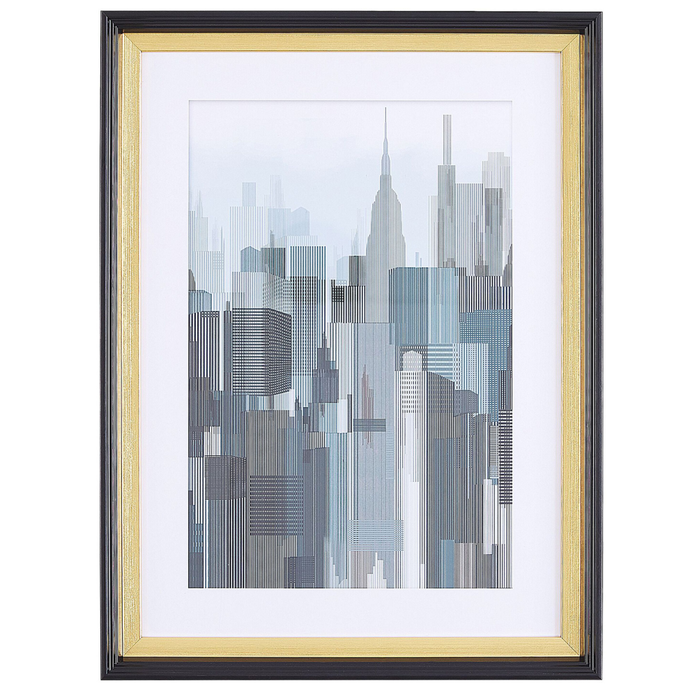 Framed Wall Print BAMAKO Urban Motif 30 x 40 cm Grey