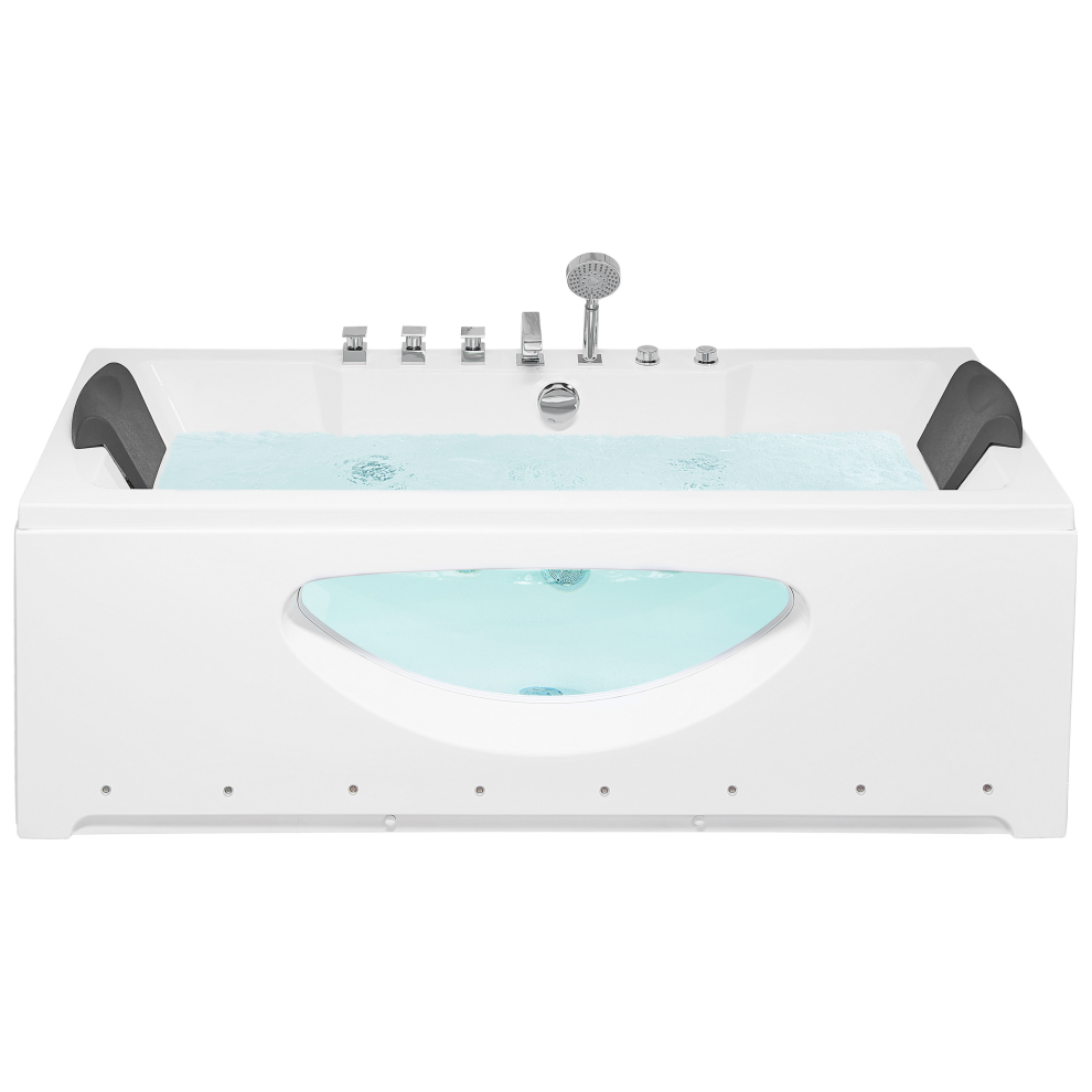 Corner Hot Tub with LED HAWES 1800 x 800 mm White