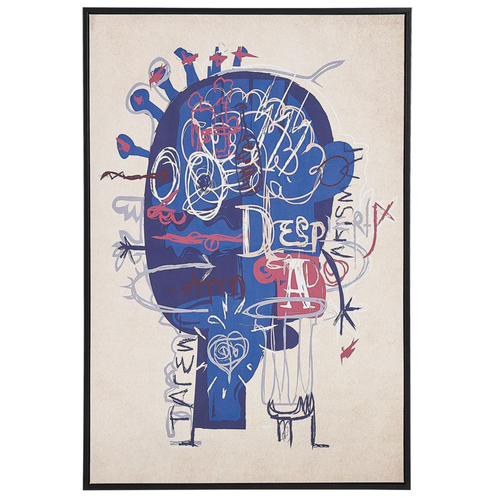 Canvas TREPPIO Abstract Motif 63 x 99 cm Blue