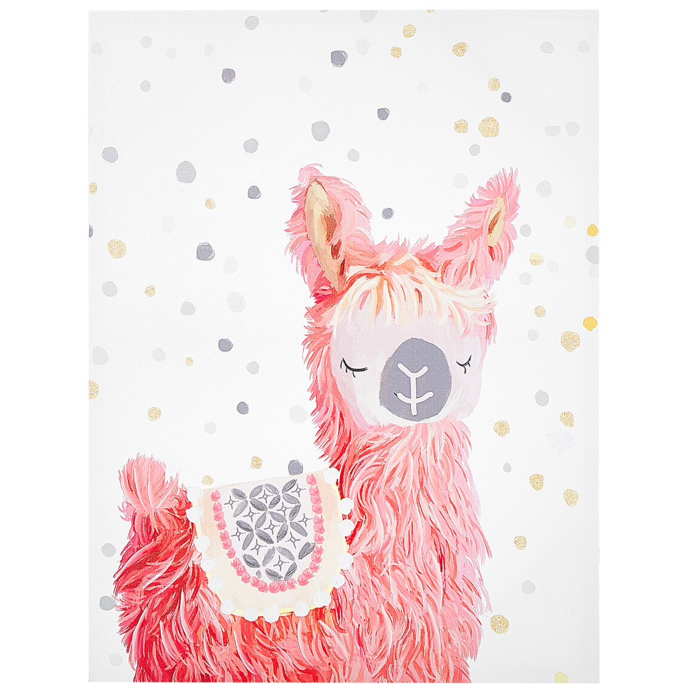 Canvas AFASSA Animal Motif 60 x 80 cm Pink