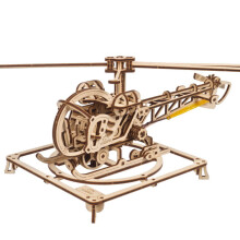 UGEARS Mini Elicottero - Puzzle 3D in legno da 167 pezzi, modello meccanico realistico per adulti e ragazzi