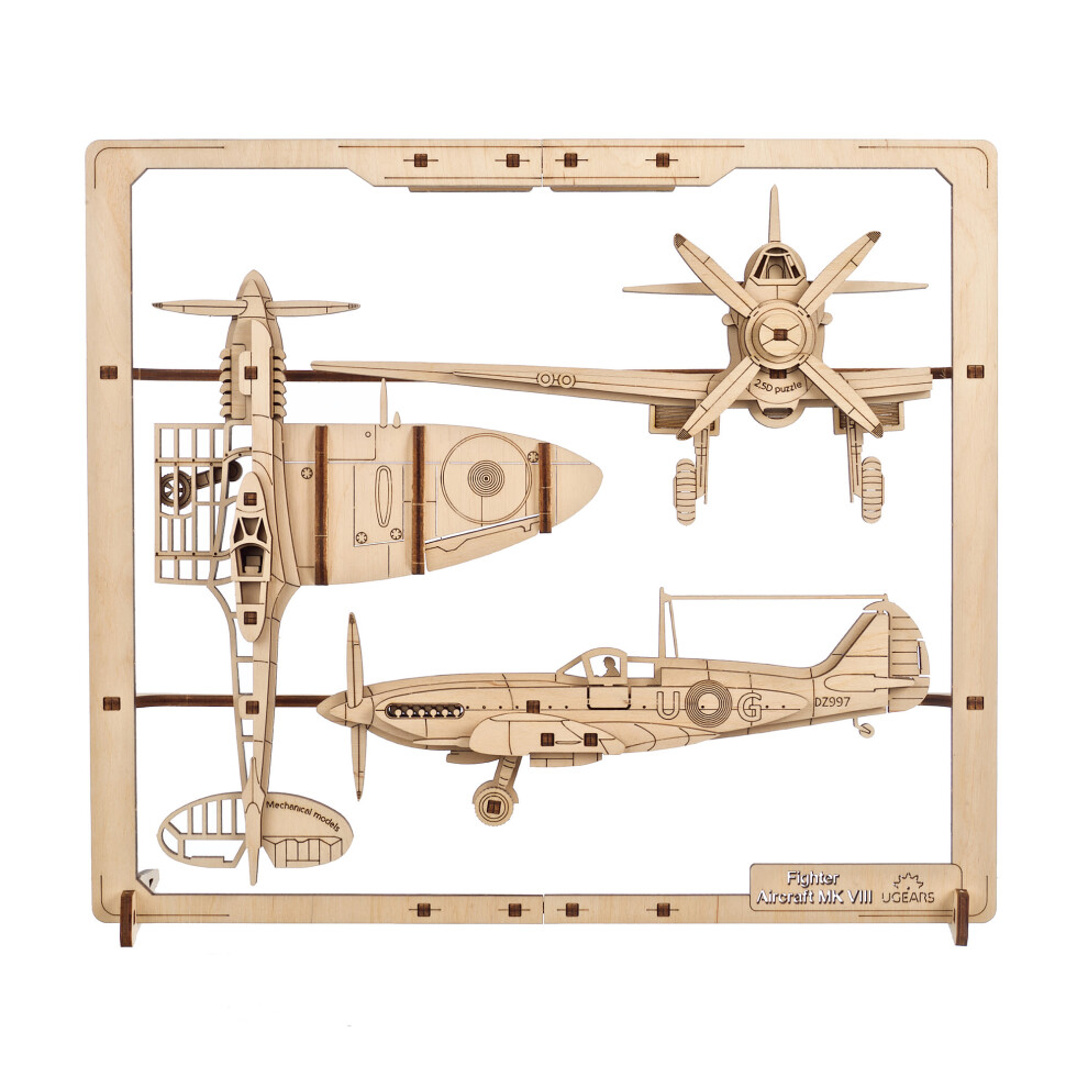 UGEARS 70196 Fighter Aircraft 2.5D Puzzle Wooden Model Kit