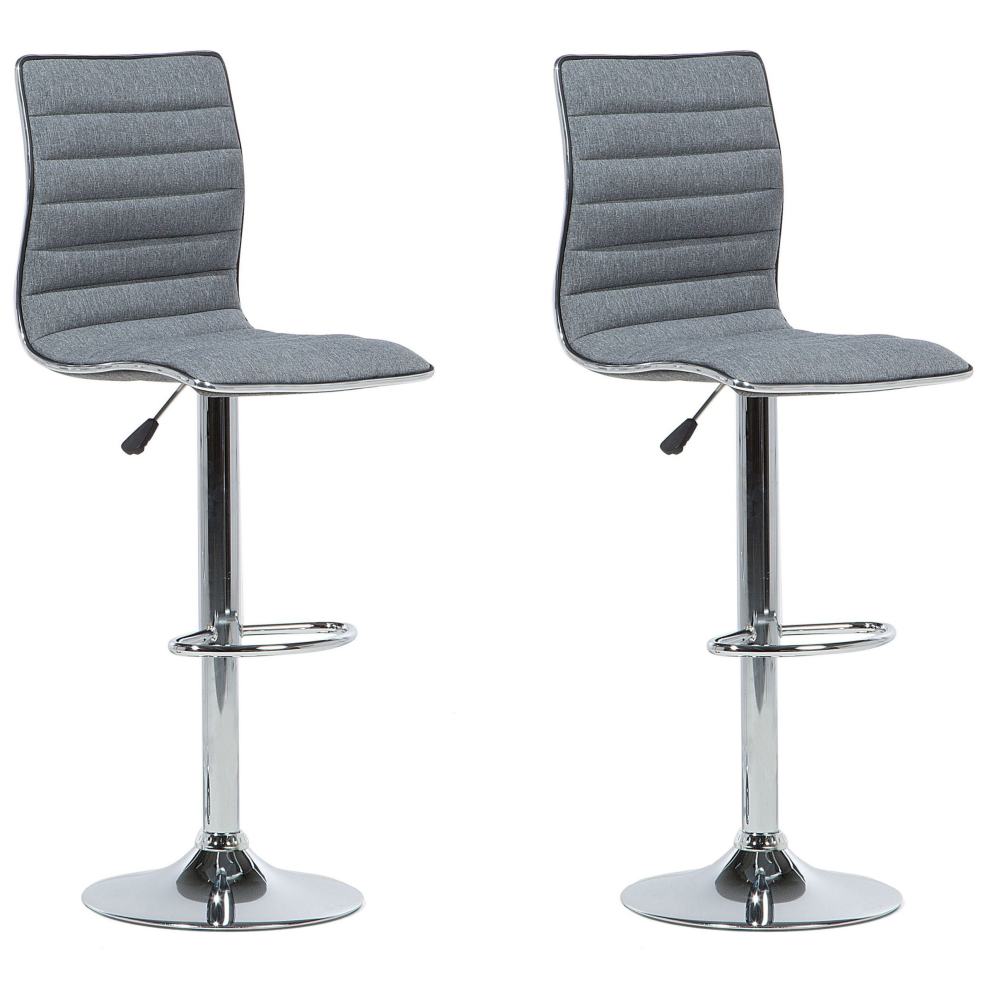 Set of 2 Bar Chairs LUCERNE Swivel Grey