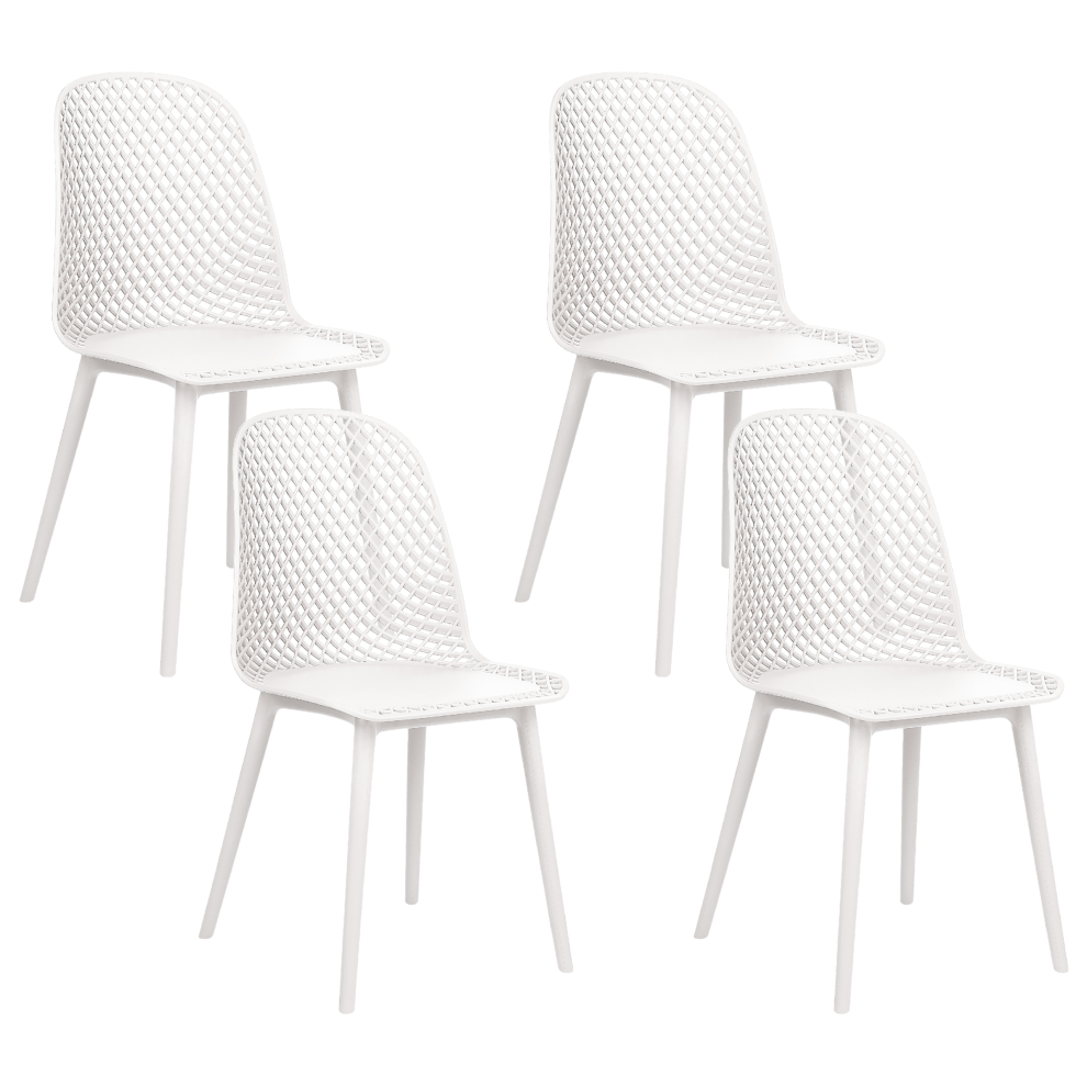 Set of 4 Dining Chairs EMORY White
