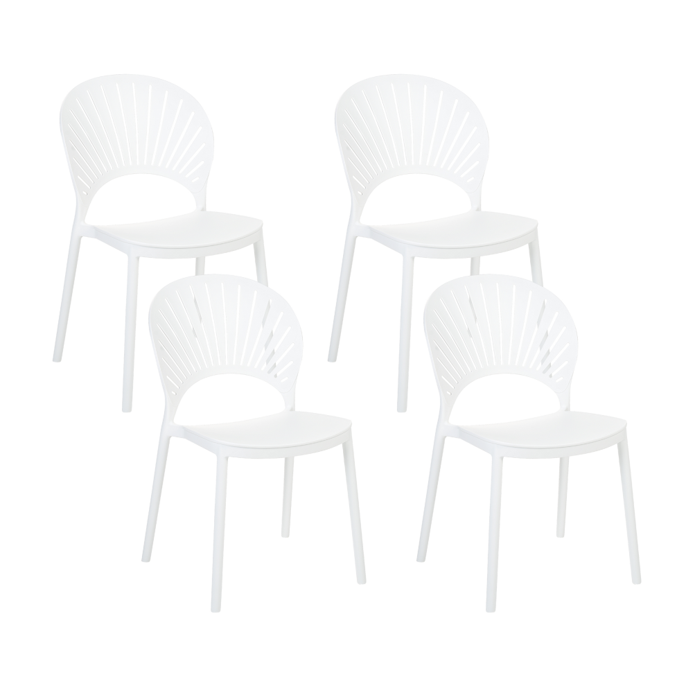 Set of 4 Garden Chairs OSTIA White