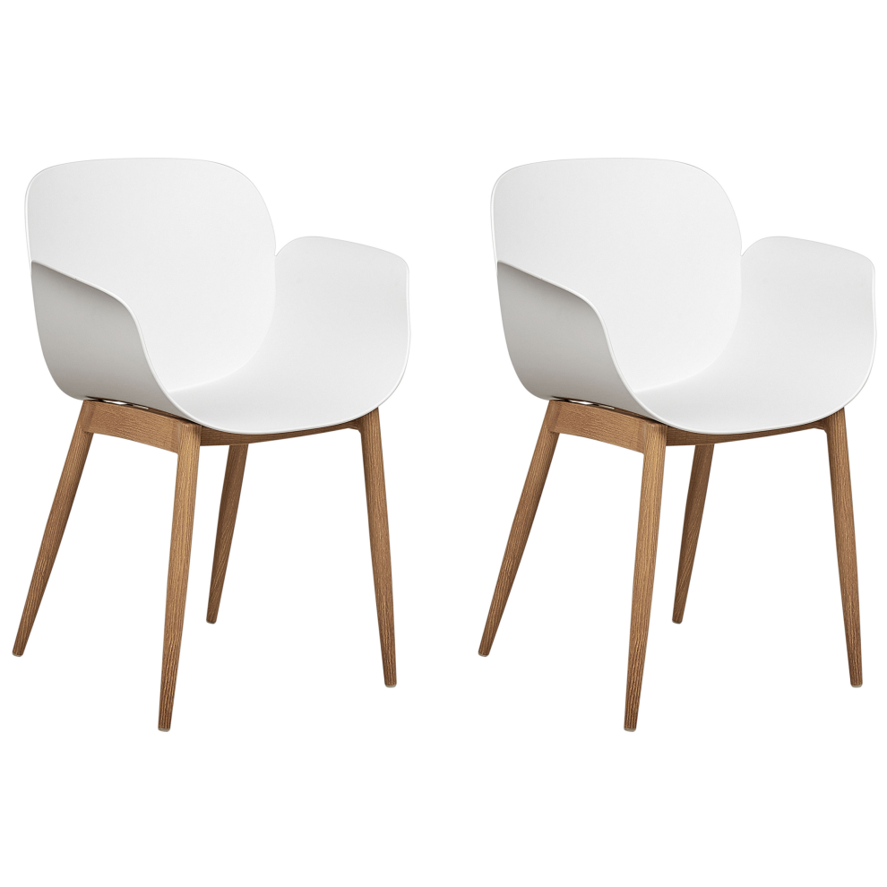 Set of 2 Dining Chairs ABILENE White