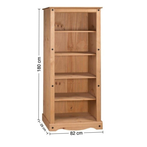 Mercers Furniture Corona Large Bookcase Solid Wood Pine Wooden Open Shelving 2