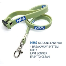 NHS Silicone Lanyards NHS Lanyards with id card holder-Grey