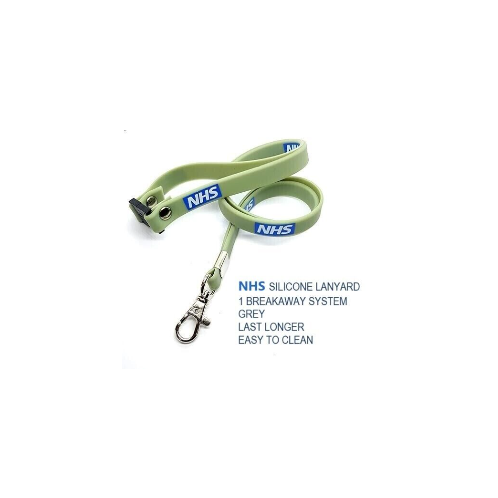 NHS Silicone Lanyards NHS Lanyards with id card holder-Grey