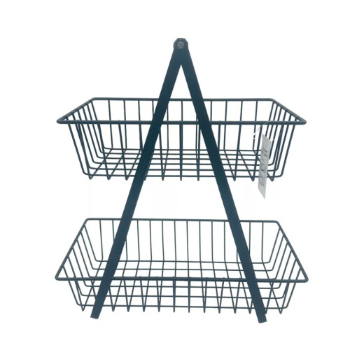 2 Tier Bread Vegetable Fruit Storage Basket Countertop Storage Organisation Rack 2