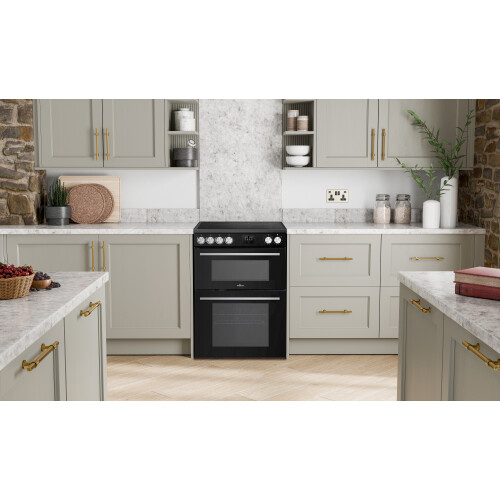 Willow Appliances Willow 62L Black Electric 60cm Single Cavity Cooker, Solid 4 Zone Hob 2