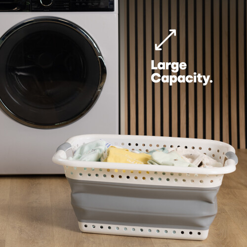 LIVIVO LIVIVO Collapsible Laundry Basket - Grey 1