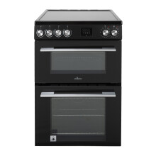 Willow 62L Black Electric 60cm Single Cavity Cooker, Solid 4 Zone Hob