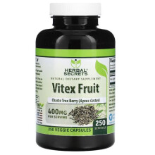 Herbal Secrets, Frutto di Vitex, 400 mg, 250 Capsule Vegane