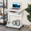 Homcom HOMCOM Movable Computer Desk with 4 Moving Wheels Sliding Keyboard Tray White 6