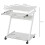 Homcom HOMCOM Movable Computer Desk with 4 Moving Wheels Sliding Keyboard Tray White 2
