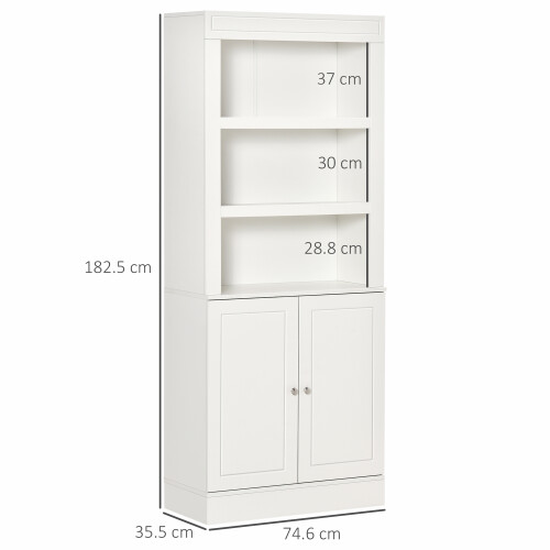Homcom HOMCOM Modern Kitchen Cupboard, Storage Cabinet with Adjustable Shelves, White 1