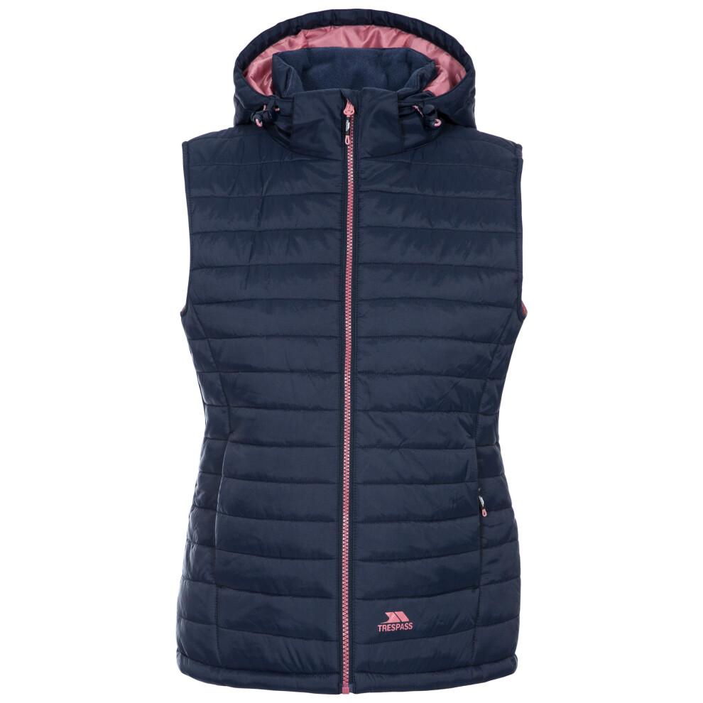 (16, Navy Dusty Rose) Trespass Womens Padded Gilet Bodywarmer Aretha