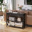 Homcom HOMCOM Console Table Side Desk Shelves Drawers Open Top X Support Hallway Black 5