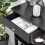Homcom HOMCOM Console Table Side Desk Shelves Drawers Open Top X Support Hallway Black 7