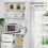 Homcom HOMCOM Kitchen Storage Cabinet Wooden Cupboard Organiser, White 3