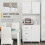 Homcom HOMCOM Kitchen Storage Cabinet Wooden Cupboard Organiser, White 5