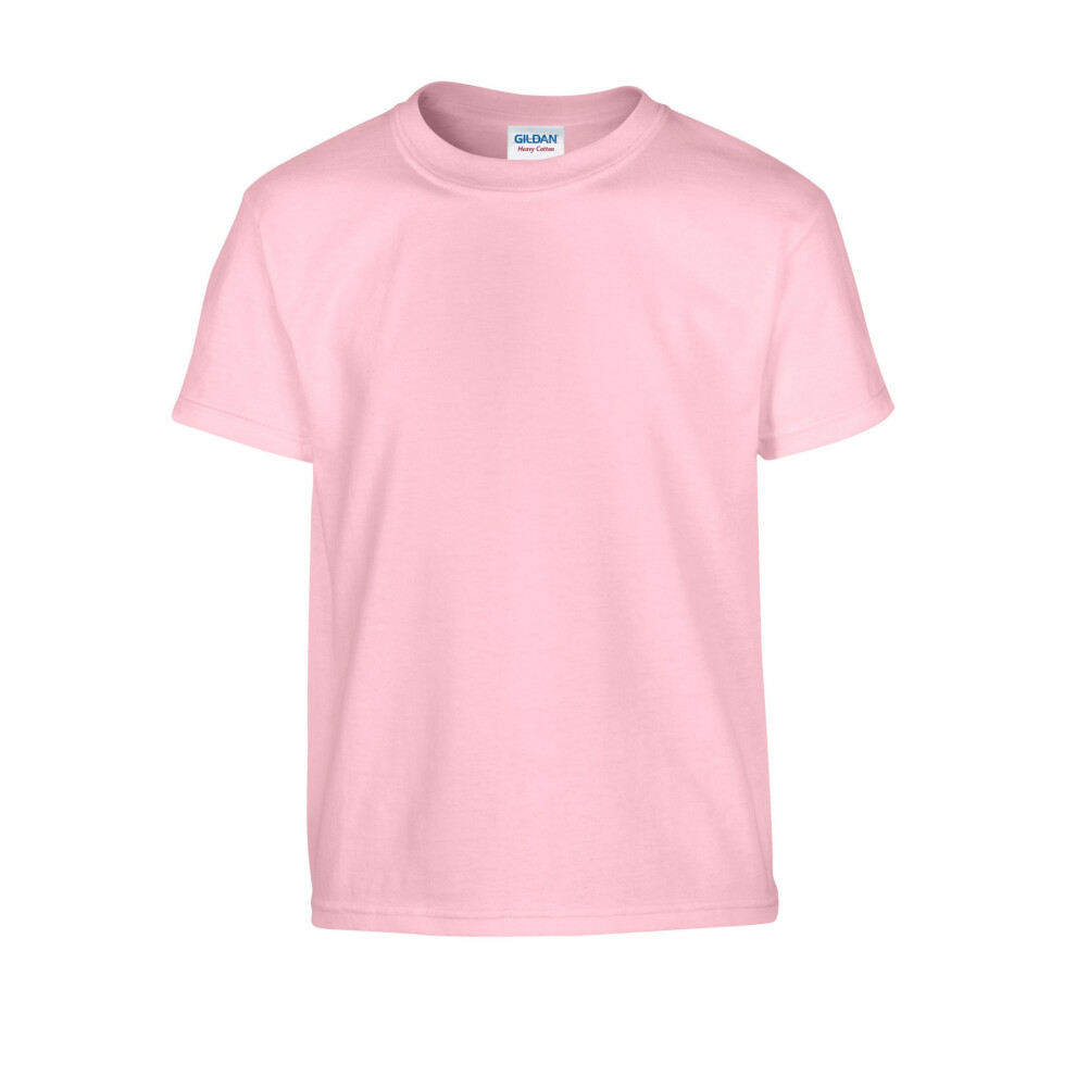 (3-4 Years, Light Pink) Gildan Childrens/Kids Plain Cotton Heavy T-Shirt