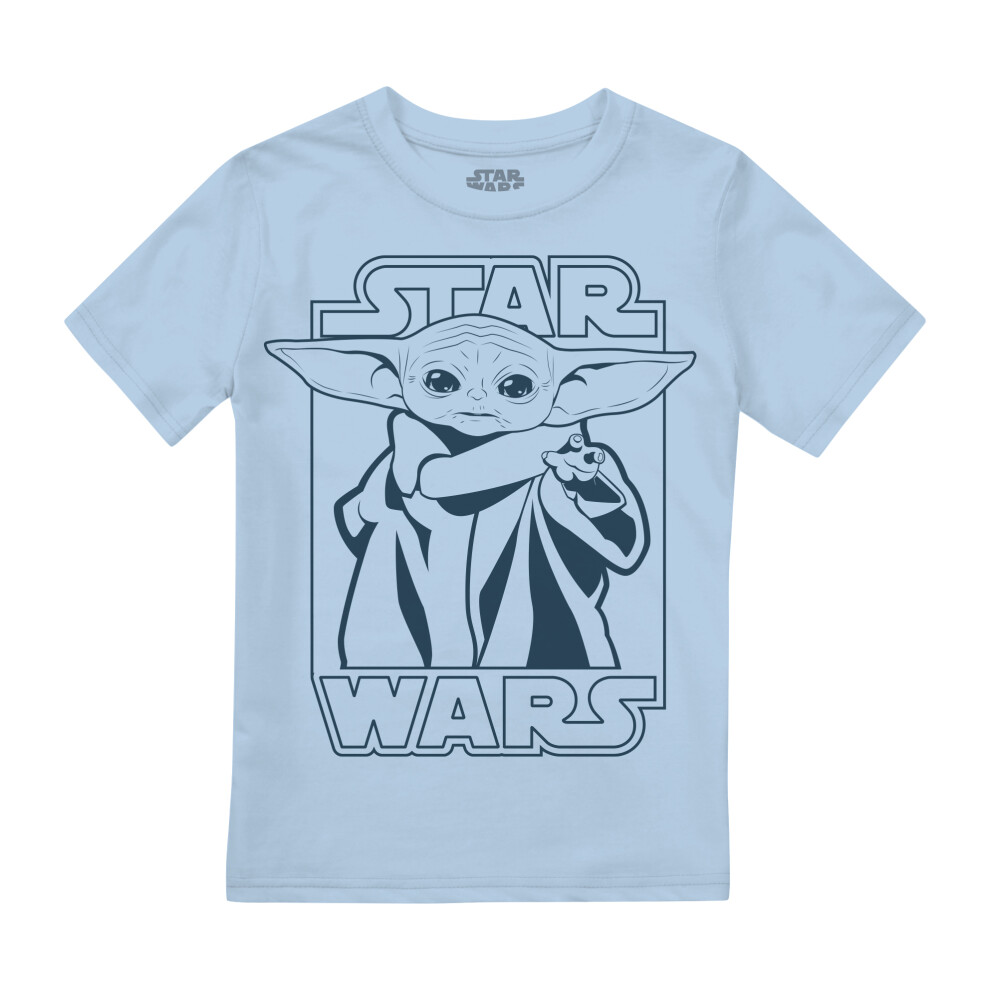 (7-8 Years, Light Blue) Star Wars: The Mandalorian Boys The Child Force T-Shirt