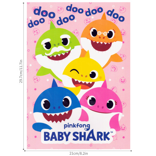 Baby Shark Pink Colouring Book Activity Pad 32 Pages A4 Size 1