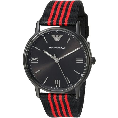 Armani ARMANI AR11015 MENS WATCH BLACK RED STRAP BLACK DIAL BLACK CASE 2