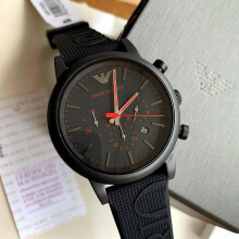 EMPORIO ARMANI AR11024 MENS WATCH BLACK STRAP BLACK DIAL BLACK CASE