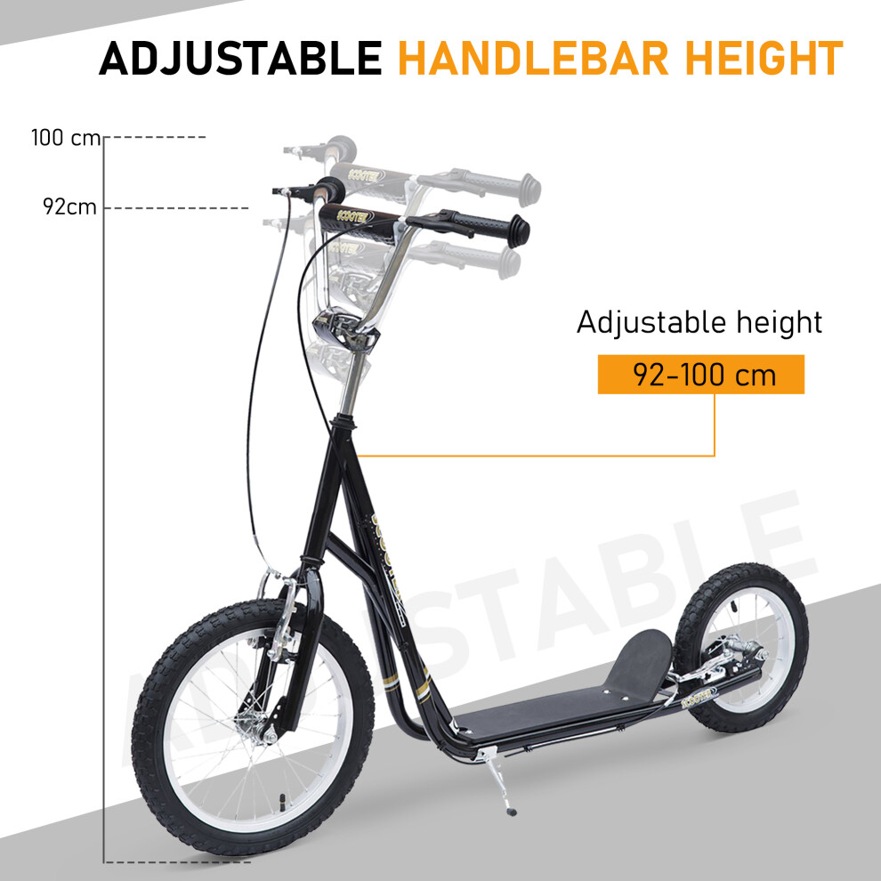 homcom-teen-scooter-adjustable-height-dual-brakes-rubber-wheels-kickstand--black